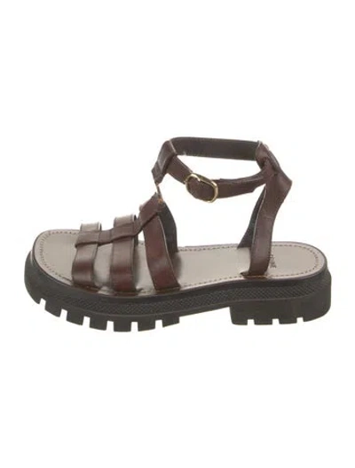 Pre-owned Celine Leather Gladiator Sandals In Brown
