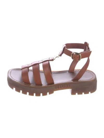 Pre-owned Celine Leather Gladiator Sandals In Brown