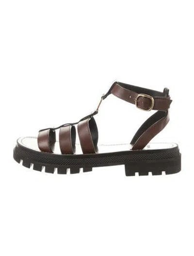Pre-owned Celine Leather Gladiator Sandals In Brown