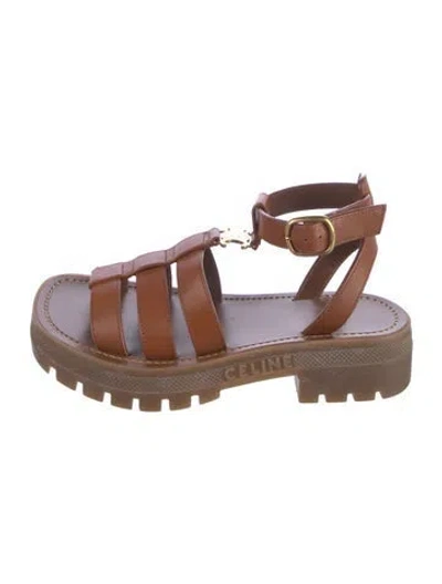 Pre-owned Celine Leather Gladiator Sandals In Brown