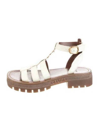Pre-owned Celine Leather Gladiator Sandals In Neutral