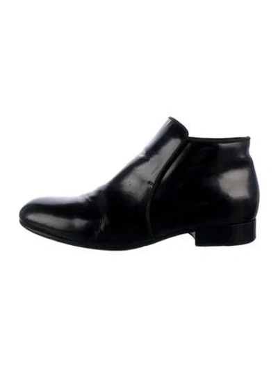 Pre-owned Celine Leather Grosgrain Trim Oxfords In Black