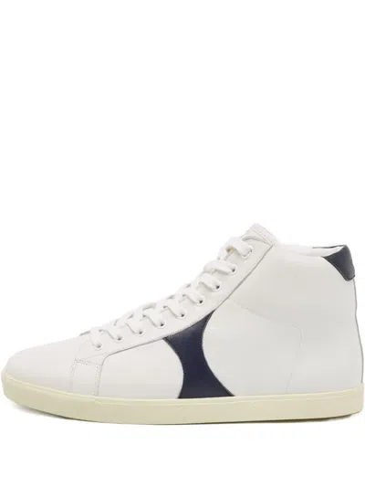 Pre-owned Celine Leather High-top Sneakers In White