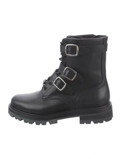 Pre-owned Celine Leather Hiking Boots In Black
