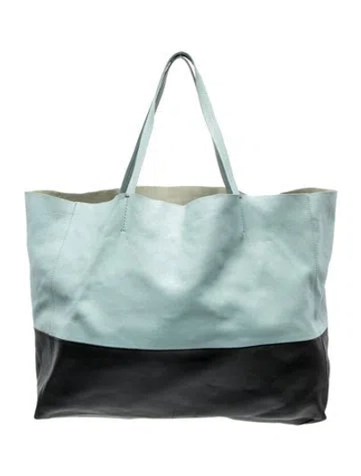 Pre-owned Celine Leather Horizontal Cabas In Blue