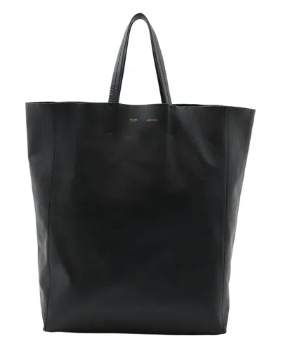 Celine Leather Horizontal Cabas Tote Bag (authentic Pre-loved) In Black