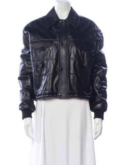 Pre-owned Celine Leather Jacket In Black