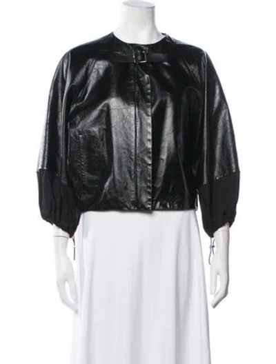Pre-owned Celine Leather Jacket In Black