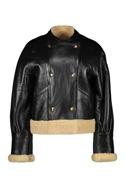 Celine Leather Jacket In Black