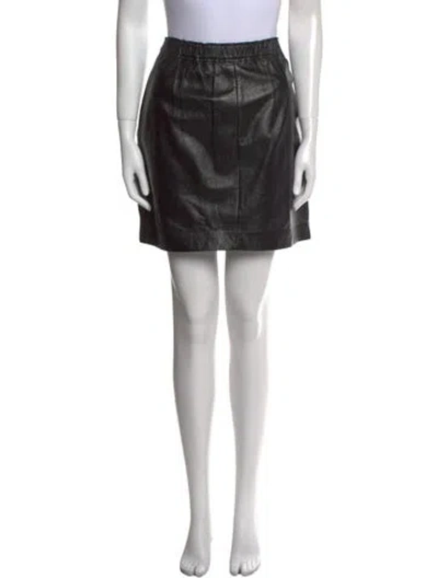 Pre-owned Celine Leather Knee-length Skirt In Black
