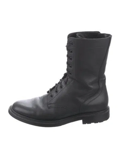Pre-owned Celine Leather Lace-up Boots In Black