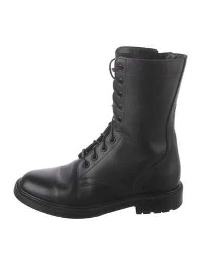Pre-owned Celine Leather Lace-up Boots In Black