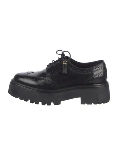Pre-owned Celine Leather Lasercut Accents Oxfords In Black