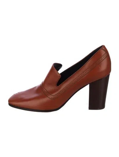Pre-owned Celine Leather Lasercut Accents Pumps In Brown