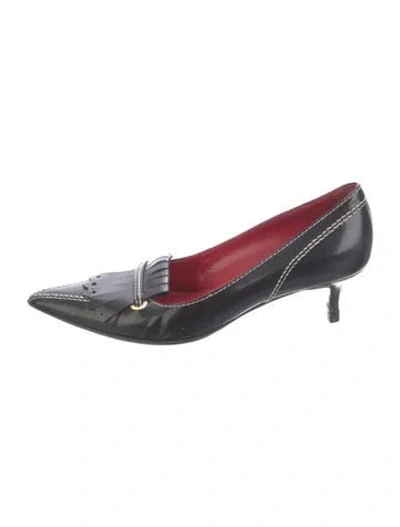 Pre-owned Celine Leather Lasercut Accents Pumps In Red