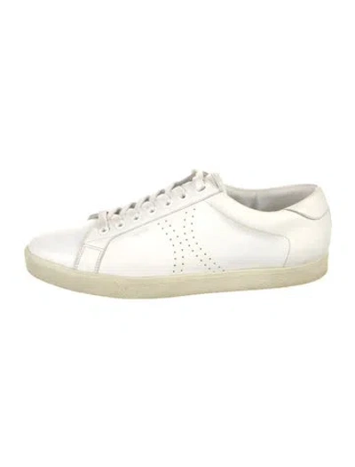 Pre-owned Celine Leather Lasercut Accents Sneakers In White