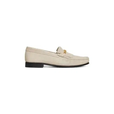 Celine Leather Loafer With Fringe Detail Loafer In Neutral