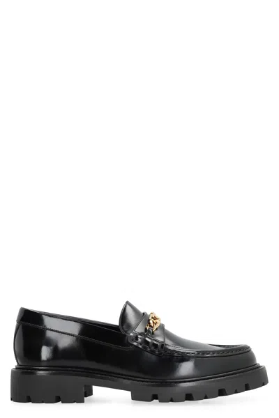 Celine Leather Loafers In Black