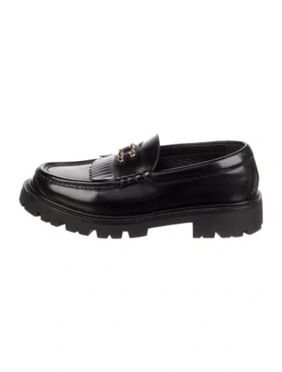 Pre-owned Celine Leather Loafers In Black