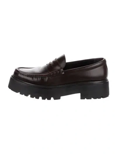 Pre-owned Celine Leather Loafers In Black