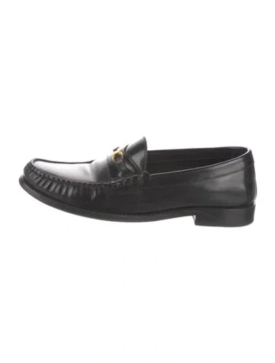 Pre-owned Celine Leather Loafers In Black