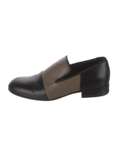 Pre-owned Celine Leather Loafers In Black