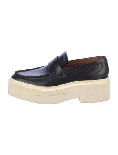 Pre-owned Celine Leather Loafers In Black