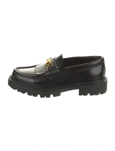 Pre-owned Celine Leather Loafers In Black