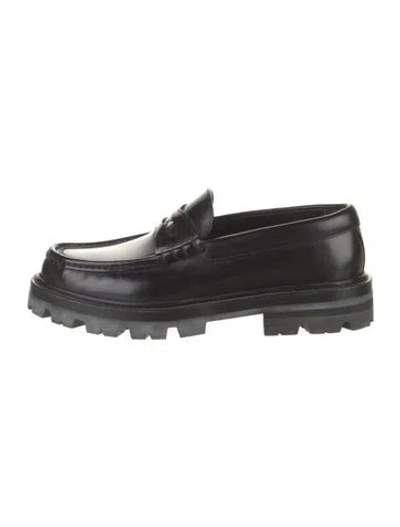 Pre-owned Celine Leather Loafers In Black
