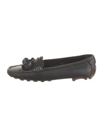 Pre-owned Celine Leather Loafers In Black