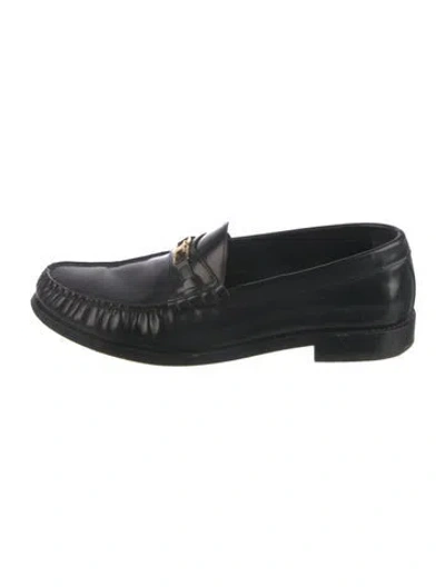 Pre-owned Celine Leather Loafers In Black