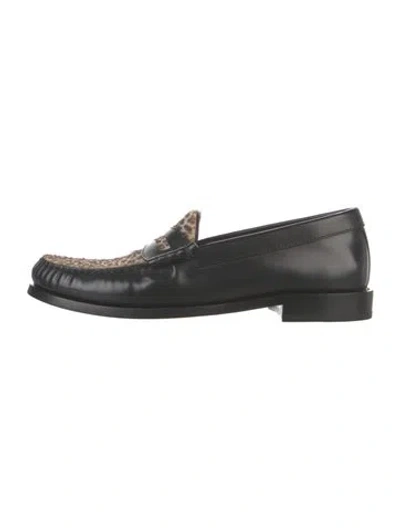 Pre-owned Celine Leather Loafers In Black