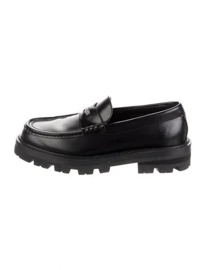 Pre-owned Celine Leather Loafers In Black