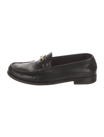 Pre-owned Celine Leather Loafers In Black