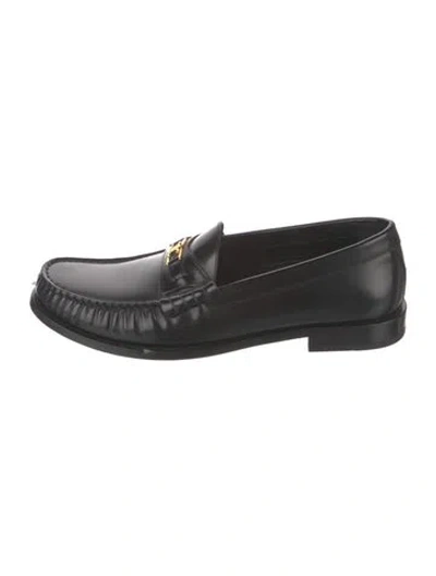 Pre-owned Celine Leather Loafers In Black