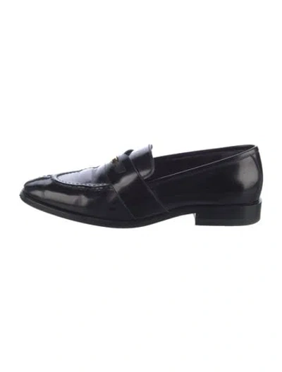 Pre-owned Celine Leather Loafers In Black