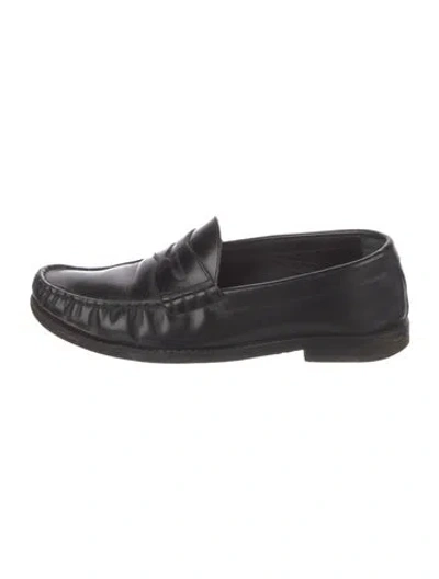 Pre-owned Celine Leather Loafers In Black