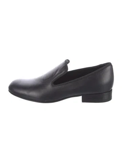 Pre-owned Celine Leather Loafers In Black