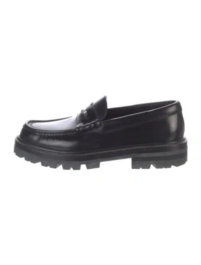 Pre-owned Celine Leather Loafers In Black