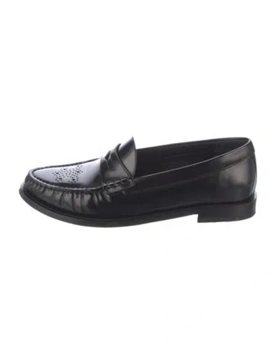Pre-owned Celine Leather Loafers In Black