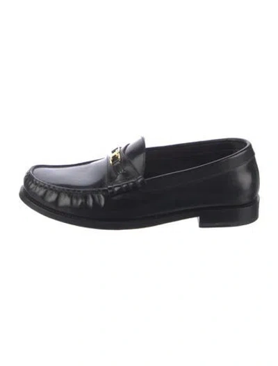 Pre-owned Celine Leather Loafers In Black