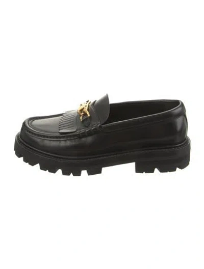 Pre-owned Celine Leather Loafers In Black