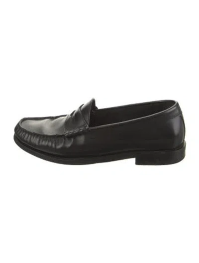 Pre-owned Celine Leather Loafers In Black