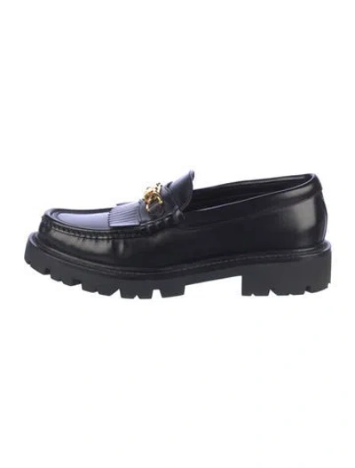 Pre-owned Celine Leather Loafers In Black