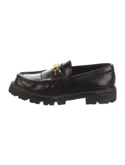 Pre-owned Celine Leather Loafers In Black