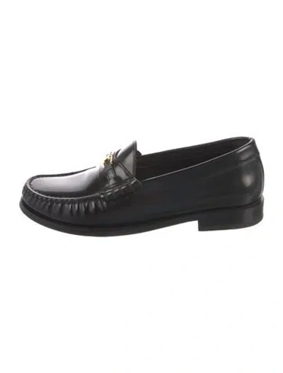 Pre-owned Celine Leather Loafers In Black