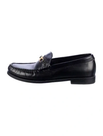 Pre-owned Celine Leather Loafers In Black