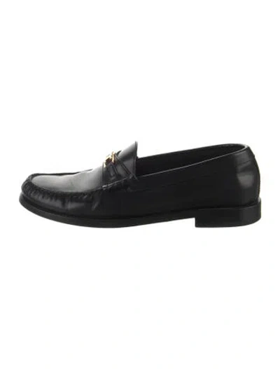 Pre-owned Celine Leather Loafers In Black