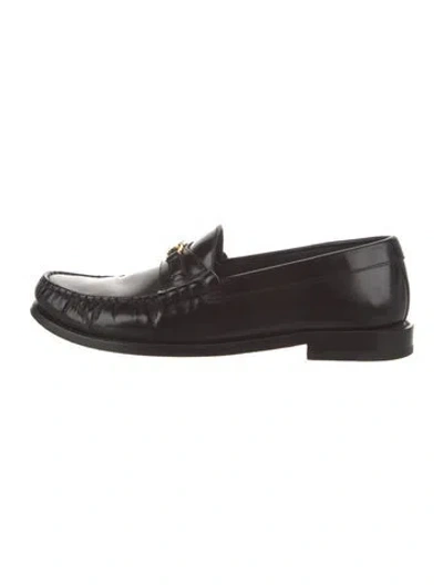 Pre-owned Celine Leather Loafers In Black