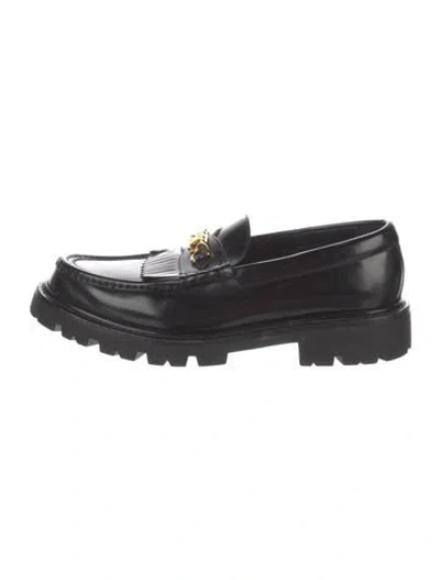 Pre-owned Celine Leather Loafers In Black